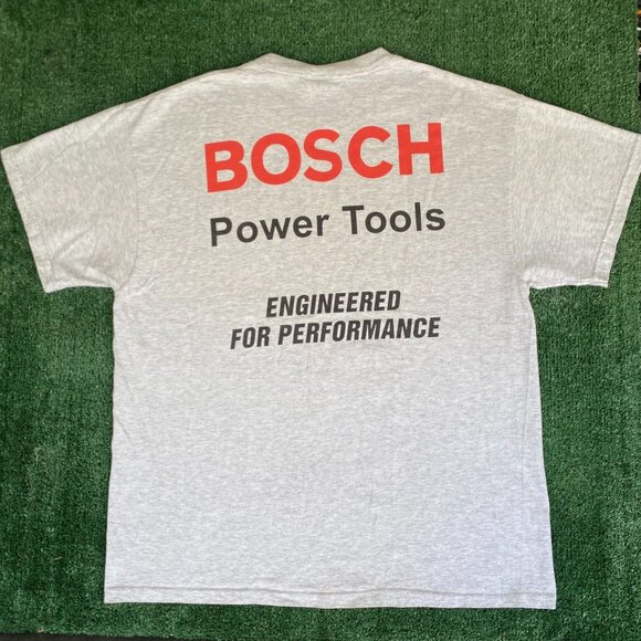 Vintage 90s Bosch Power Tools Shirt Workwear Grunge Logo Tee